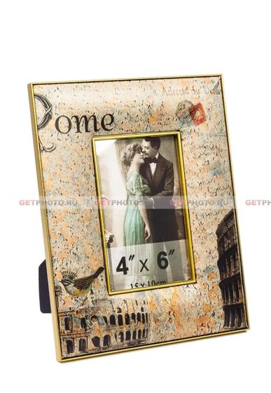 !09 Фоторамка &quot;Rome&quot; 10*15см. 10*15см. L 18 H 24 см. (окантовка шелк)