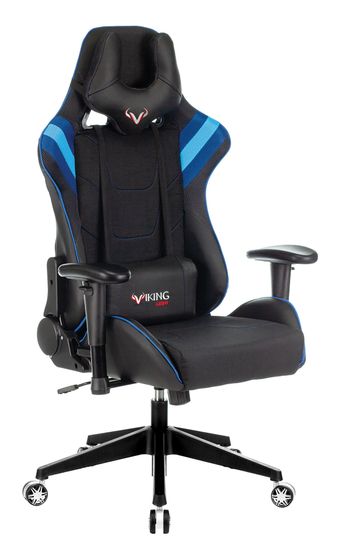Кресло игровое Zombie VIKING 4 AERO черный/синий текстиль/эко.кожа с подголов. крестов. пластик