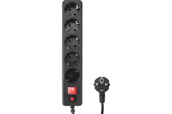 Сетевой фильтр Гарнизон EHLB-3 10А 5 роз. 5м черный