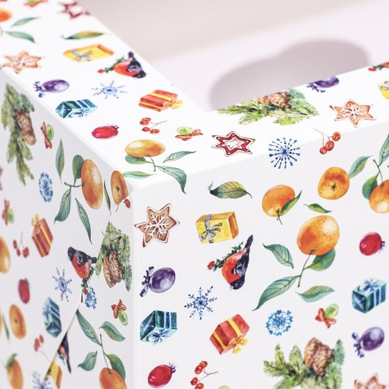 !Упаковка на 6 капкейков с окном "Новогоднее настроение", 25 х 17 х 10 см