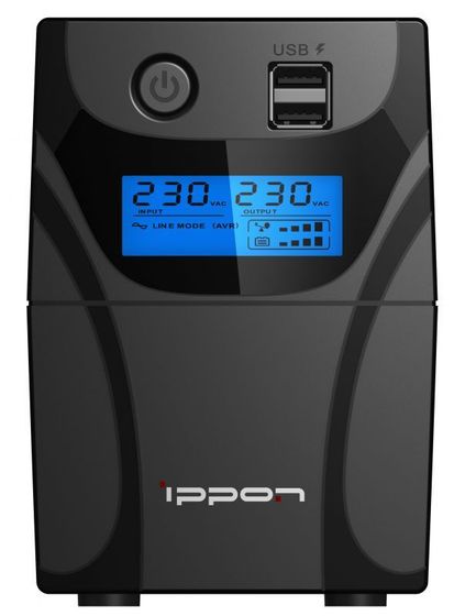 ИБП Ippon Back Power Pro II 600 line-interactive 360Вт 600ВА черный (1030300)