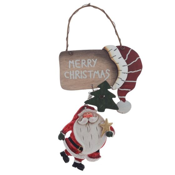 Изделие декоративное подвесное &quot;Дед Мороз&quot;, L12,5 W2,5 H21 см, 4в.
