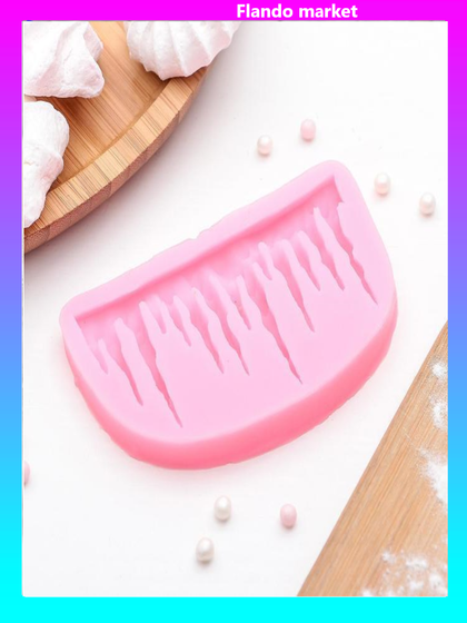 !09 Молд «Зимний узор», силикон, 10,3×6,4 см, цвет розовый