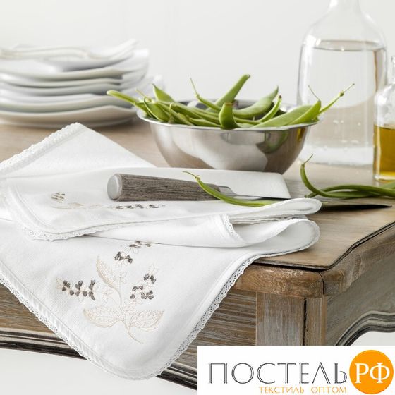 Togas БАЗИЛИК бел-беж К-т кух полотенец 40х60-2, 100% хлопок, 300 гр/м2