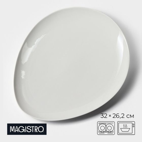 Блюдо Magistro «Бланш», d=32 см, фарфор, белое