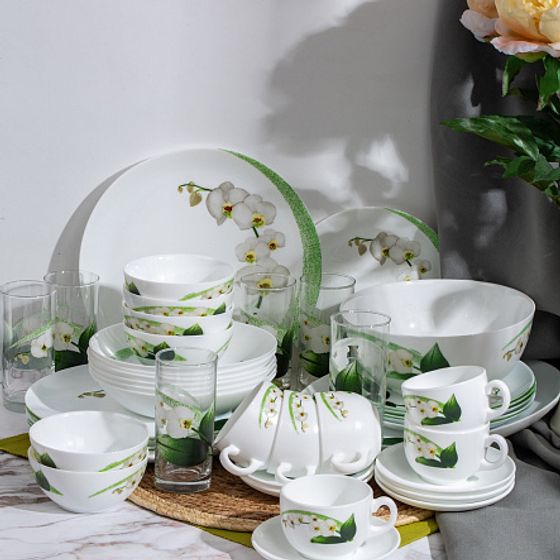 Набор столовый DIWALI WHITE ORCHID 46 предметов