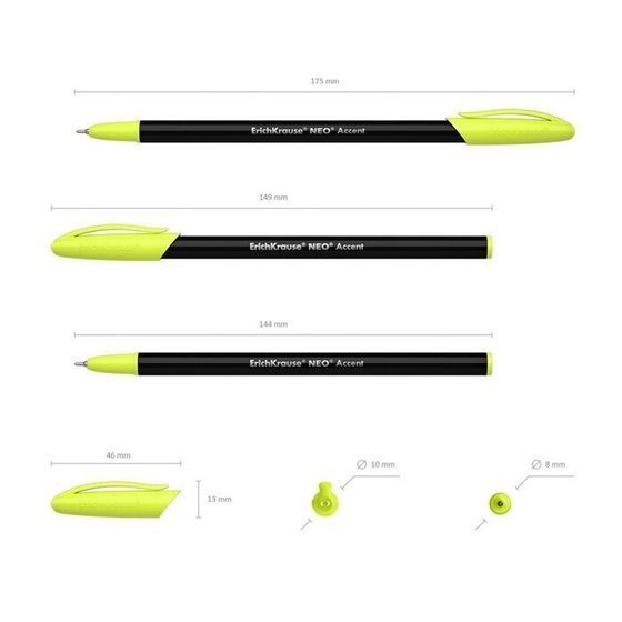 !09 Ручка шариковая (набор 7 штук) ErichKrause Neo Accent, игольчатый узел 0.7 мм, чернила синие, длина письма 1000 метров микс