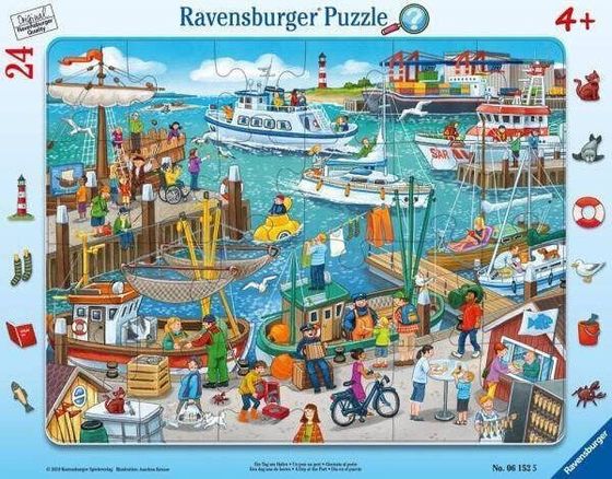 Ravensburger Puzzle 24 ramkowe Dzień w porcie 061525