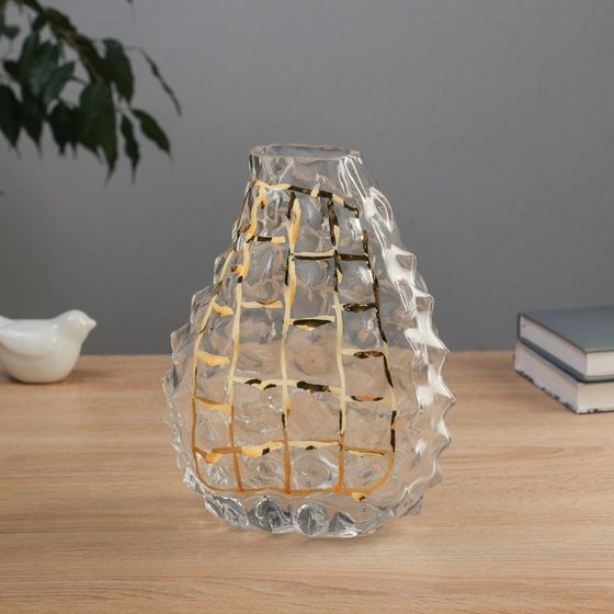 Ваза «Шерил галант», сетка, d=6×5 см, 22.5×19 см, стекло, прозрачная