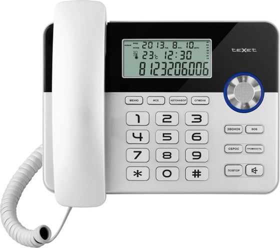 Телефон проводной TeXet TX 259 чёрный-серебристый