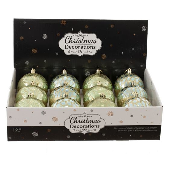 Набор из 12 шт: Украшение новогоднее &quot;Шар&quot;, L35 W27 H9 см