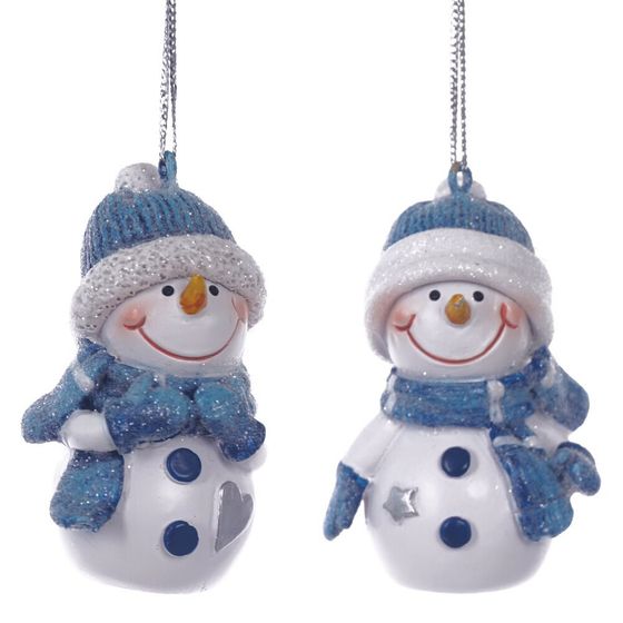 Фигурка декоративная подвесная &quot;Снеговик&quot;, L4 W2,5 H6 см, 2в.