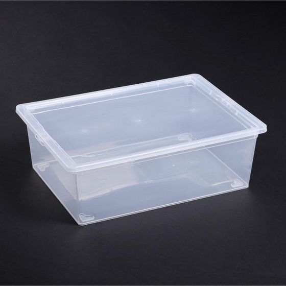 Ящик для хранения с крышкой 25 л, 53×37×18 см, цвет прозрачный