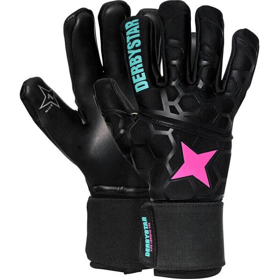 Derbystar APS Black Legend V20 Torwarthandschuhe Schwarz/pink/grün 10