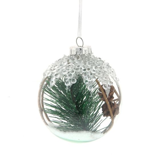 Украшение новогоднее Шар &quot;Еловая лапа&quot;, D 8 см, L8 W8 H10 см