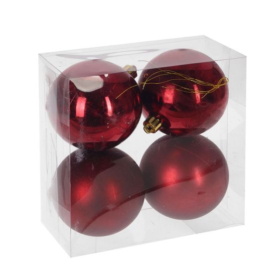 Набор из 4шт Украшение новогоднее Шар "Нежность", D8 см, L16 W8 H16 см