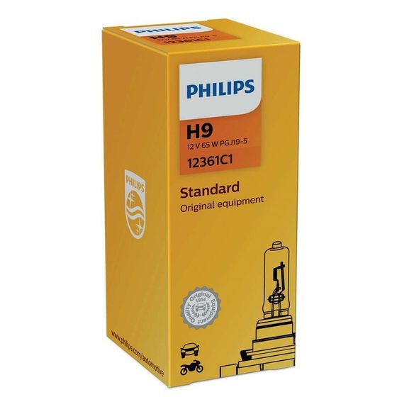 Лампа автомобильная Philips, H9, 12 В, 65 Вт, 12361C1