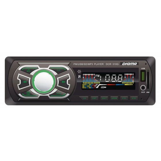 Автомагнитола Digma DCR-310G 1DIN, 4 x 45 Вт, USB, AUX