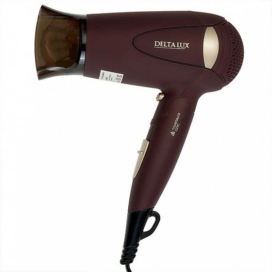 Фен Delta LUX DL-0936 1400Вт коричневый складной