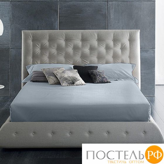 114311408-crL04 Простыня на резинке Satin Luxe 200х220х20 Дымчато-синий