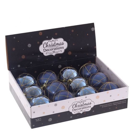 Набор из 12шт Украшение новогоднее &quot;Шар&quot;, D 8 см, L35 W27 H8,5 см