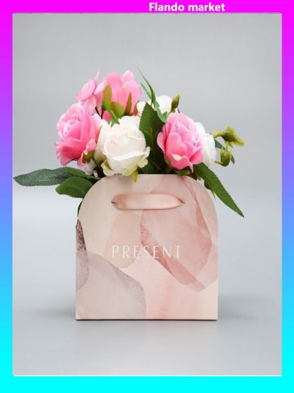 !09 Комплект из 5 переносок для цветов 17×13×7 см.:Переноска складная "Life is so good" 2 штуки + Переноска складная "Present" 3 штуки