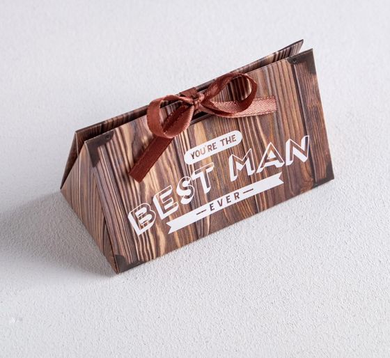 !09 НАБОР ИЗ 20 ШТУК: Бонбоньерка Best man, 10 × 5,5 × 5,5 см.