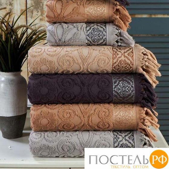 Набор полотенец Карвен &quot;HANZADE&quot; Cotton (penye) 50*90 4шт. махра с бахромой HS 1004