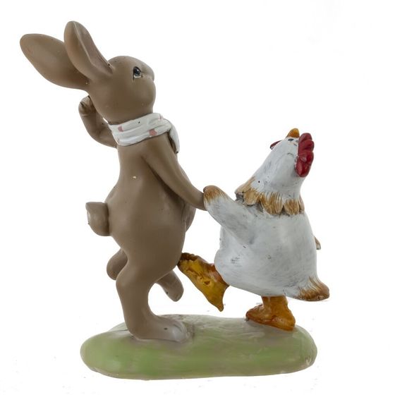 Фигурка декоративная &quot;Заяц с курицей&quot;, L8 W4 H10,5 см