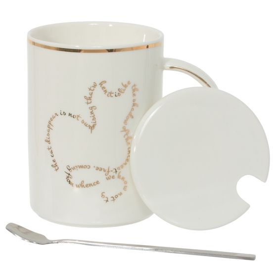 Кружка с крышкой и ложкой, 400 мл, L11,5 W8 H11,5 см, 4в.