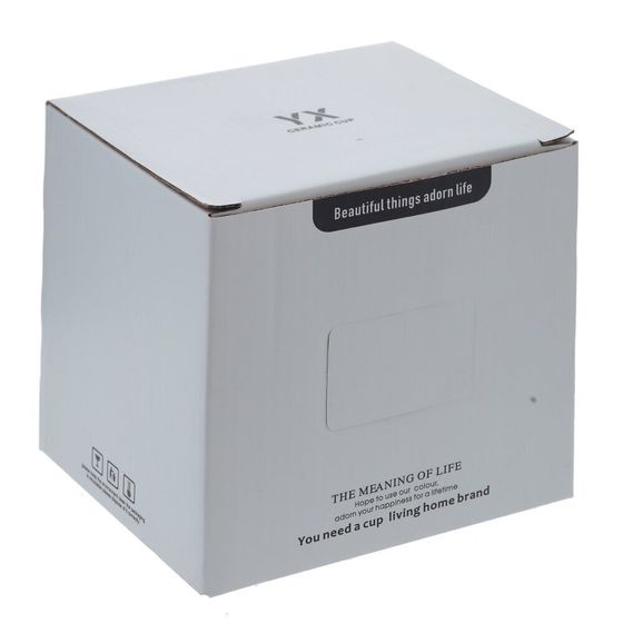 Кружка с крышкой и ложкой, 450 мл, L14 W11 H10,5 см