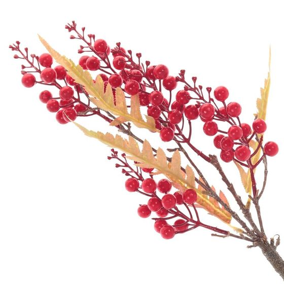 Ветка искусственная "Рябина", L23 W18 H44 см, 3в.