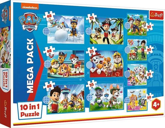 Trefl Puzzle 10 в 1 Надежная команда Щенячьего патруля - Paw Patrol 96001 Trefl