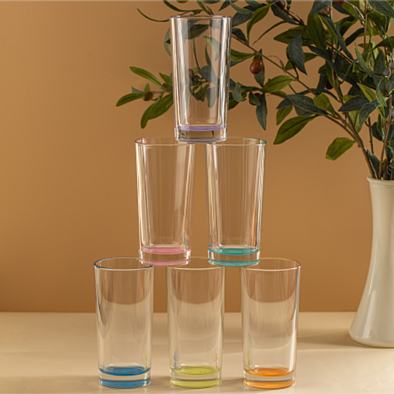 Стакан высокий ГЛАДКИЙ ЛАК МИКС НЬЮ 280мл