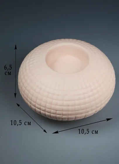 !09 Подсвечник фарфор Шар розовый (11.5 см)