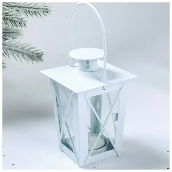 !09 Новогодний набор из 3-х предметов: Cвеча-столбик, фонарик «Исполнения желаний», чайная свеча