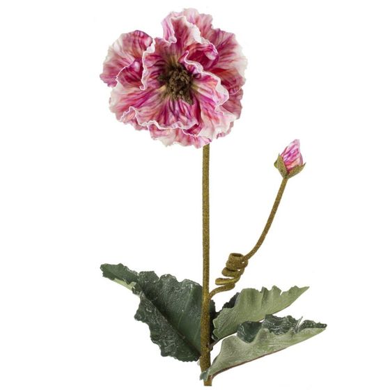 Цветок искусственный "Мак", L16 W11 H91 см