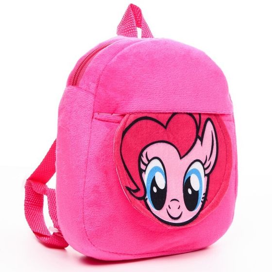 Рюкзак плюшевый на молнии, с карманом, 19 х 22 см &quot;Пинки Пай&quot;, My little Pony