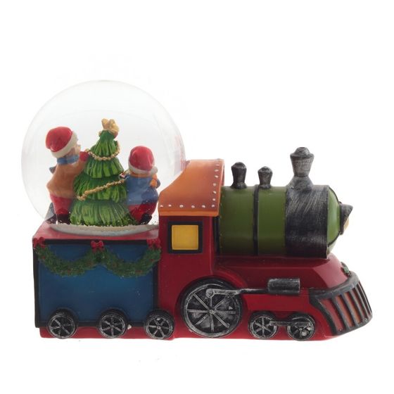 Фигурка декор в стекл шаре &quot;Паровоз&quot; (муз с ключ), D 10 см, L20,5 W10,5 H15 см