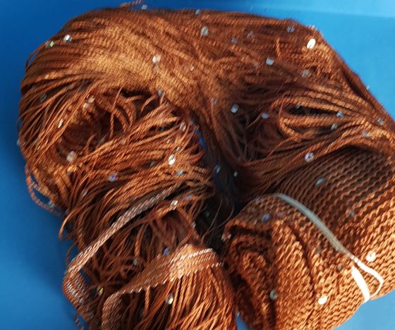 !09 Нитяная занавеска с пайетками цвет коричневый (300*300)