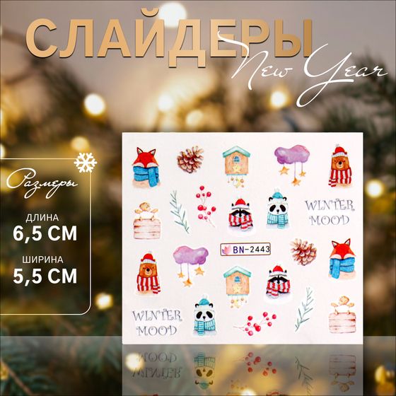 Слайдеры для ногтей «Winter mood», разноцветные