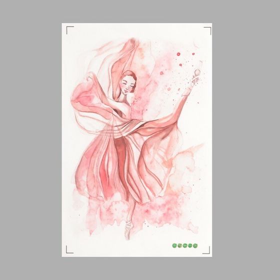 Наклейка пластик интерьерная цветная &quot;Балерина в розовом&quot; 30х45 см