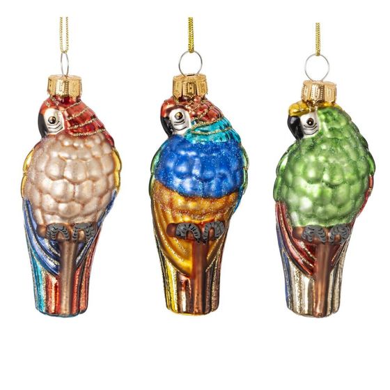 Украшение новогоднее "Попугай", L4 W4 H10,5 см, 3в.