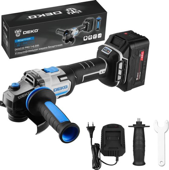 Углошлифовальная машина Deko DKAG20 PRO 9000об/мин d=125мм (085-1073)