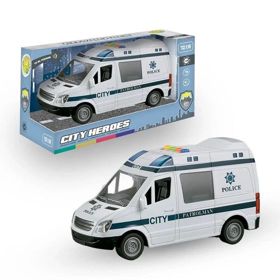 TACHAN Police Furgon With Light And Sound Heroes City 1:16