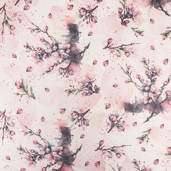 !09 Бумага (набор 5 листов) упаковочная , крафт белый "Сакура", 70х100 см.