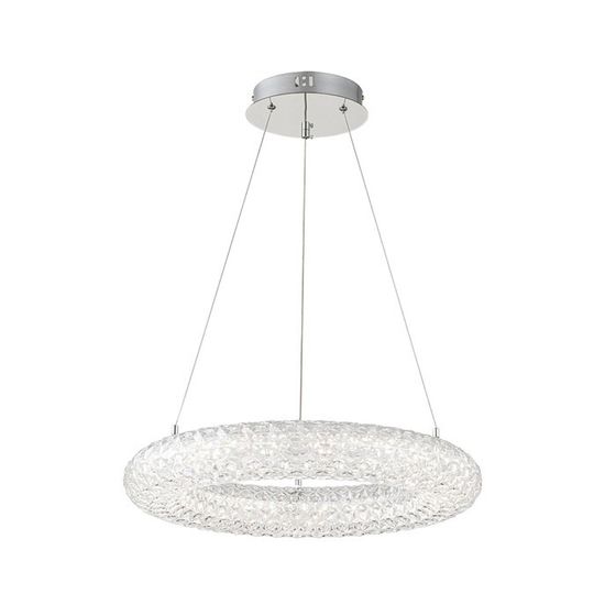 Светильник подвесной Escada, 10232/1LED. 1х36Вт, LED, 3900Лм, 3000/4000/6000К, 500х500х150/1500 мм, цвет хром/прозрачный