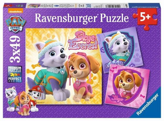 Пазл Ravensburger, с изображением щенячего патруля 3x49T