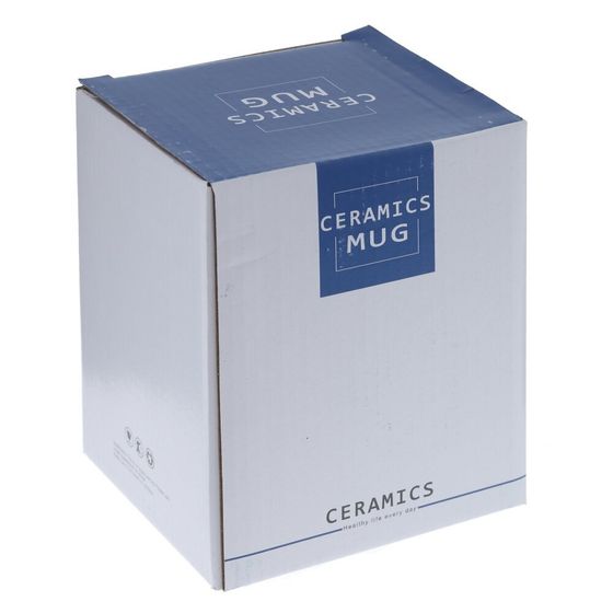 Кружка с крышкой и ложкой, 340 мл, L12 W8 H13,5 см, 2в.