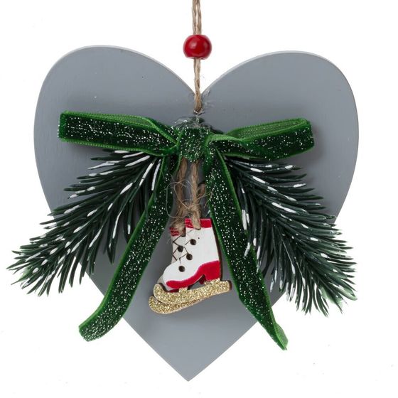 Изделие декоративное подвесное &quot;Ёлка/Сердце&quot;, L12 W2,5 H12 см, 2в.